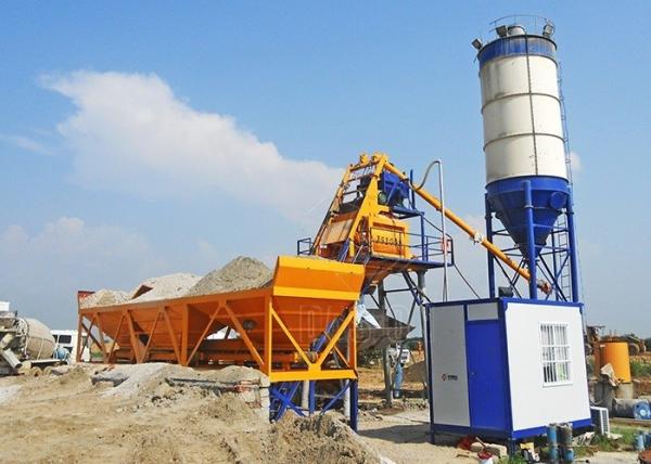Portable Ready Mix Concrete Batch Plant , Precast Stationary Dry Mix Concrete Plant