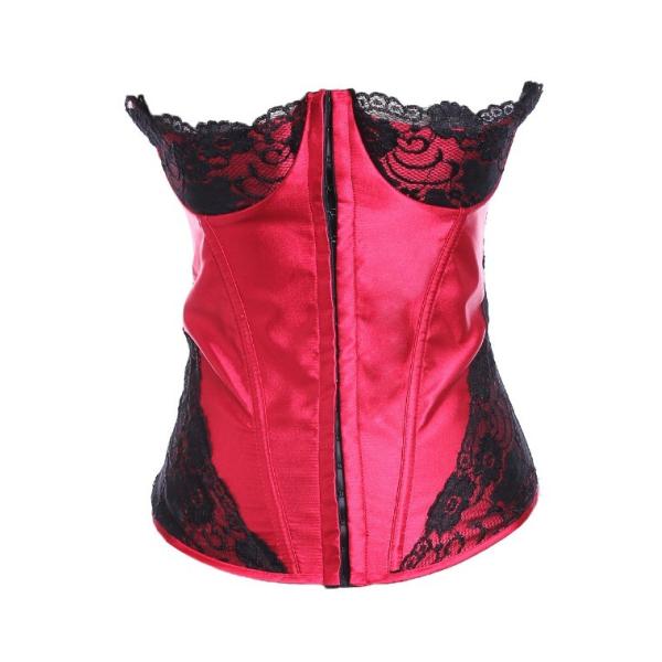 sexy hot red lace corset braless bustier with straps