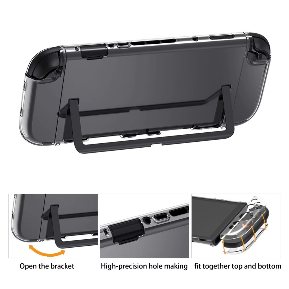 New Game Console Protective Case Split Transparent Crystal Shell Handle Fine Hole Anti-Fall Cover for Switch 2