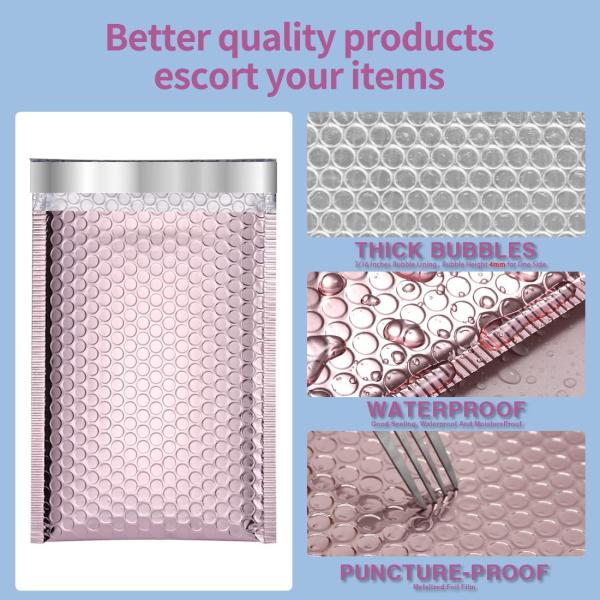 GDCX Custom Poly Metallic Bubble Mailers Holographic Padded Envelopes Shipping Metallic Packaging Courier Delivery Bubble Bags