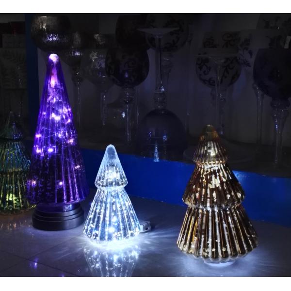 Картина рождественской елки держателей для свечи праздника СИД Handblown стеклянная