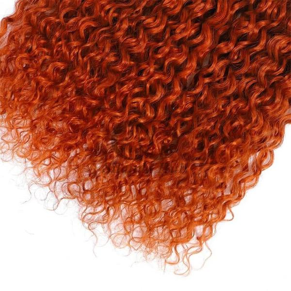 Ginger Orange Kinky Curly Remy Human Hair Bundles Sew In Weave Bundles Brazilian Bundle Deals