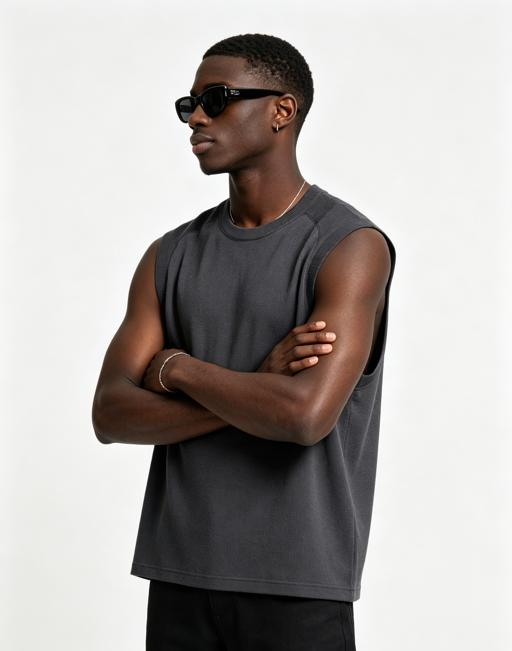 Cotton Blend Sleeveless T Shirt Quick Dry Mens Basketball Tank Top Loose