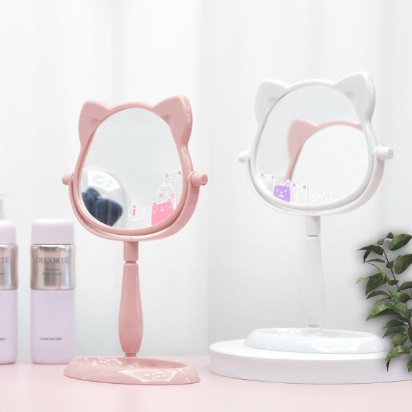 Модный дизайн Пластиковое и стеклянное зеркало Стоящее настольное макияж зеркало для путешествий