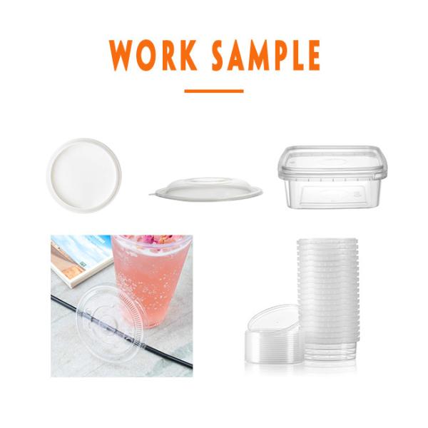 600mm Width Plastic Coffee Cup Lid Forming Machine Biodegradation Starch Material