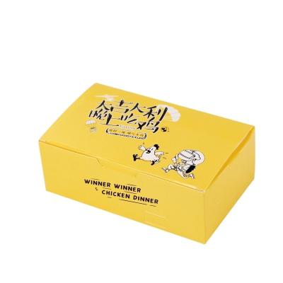 Petit cube de poulet frit à emporter Cartons de collations en papier kraft avec fenêtre