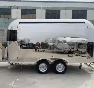 Mirror Stainless Steel Airstream Food Truck Trailer Outdoor Street BBQ Fast Food Kitchen Ventilation Hygiene