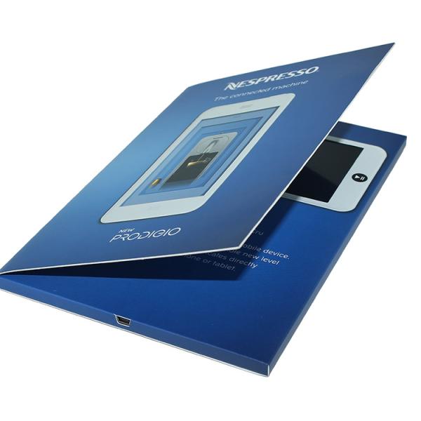 Free Sample Limited 4.3 inch 1GB Skilful CMYK printing video invitation card video brochure with 1000mah LI-battery