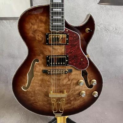 Custom Vintage Burst Byrdland Jazz Electric Guitar Flamed Maple Top with Gold Hardware HH Pickups