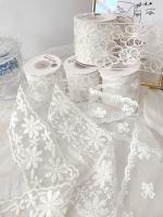 Ruban en dentelle de polyester de 65 mm pour la décoration de mariage et l'emballage des cadeaux