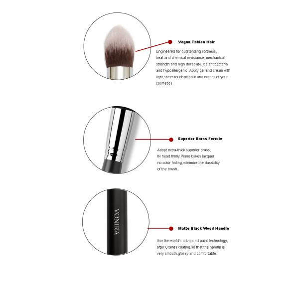 Tapered Kabuki Brush With High Quality Soft And Dense Natural Fiber