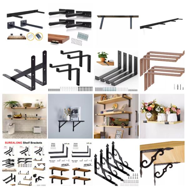 DIY Плавучие полки Стенная кронштейн Цинковая покрытие полки Кронштейн для плавучих полков