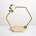 Customized Hexagonal Wooden Cake Stand with Metal Frame Bamboo and Walnut Discounted