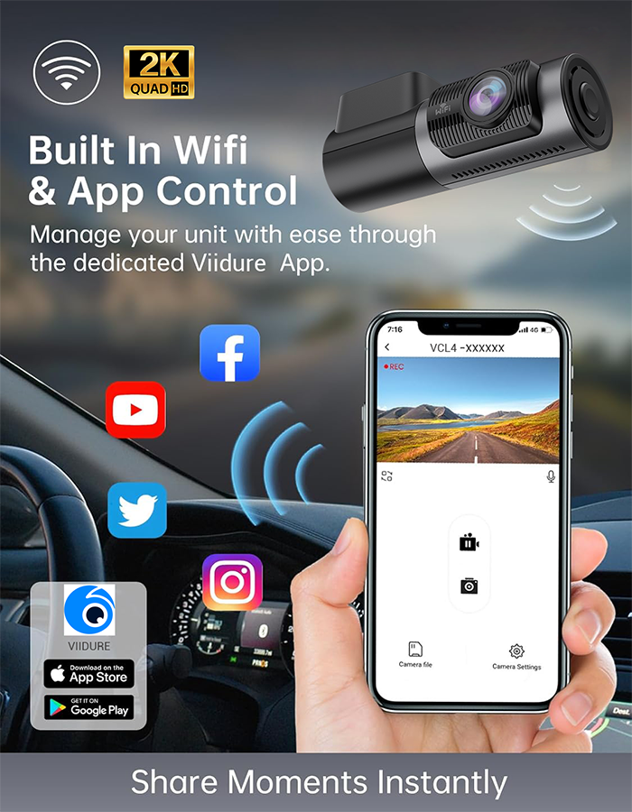 High Definition 1080P 1296P Dashboard Camera Wireless WiFi Connection Recorder