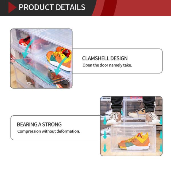 Прозрачный портативный магнитный легковес Обувная коробка фронта падения Washable складной