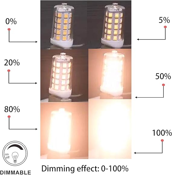 G9 LED Bulb 4W 40 Watt T4 Dimmable 2700K Soft Warm White 120V No-Flicker Chandelier Lighting 450LM