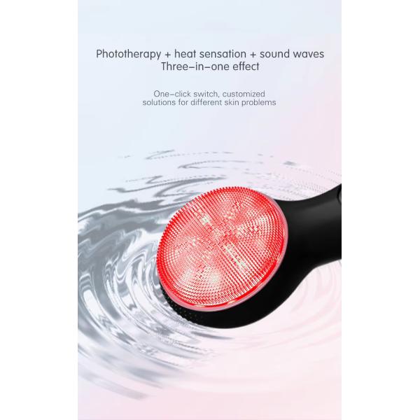 Phototherapy Silicone Sonic Vibrating Face Cleansing Brush For Skin Rejuvenation