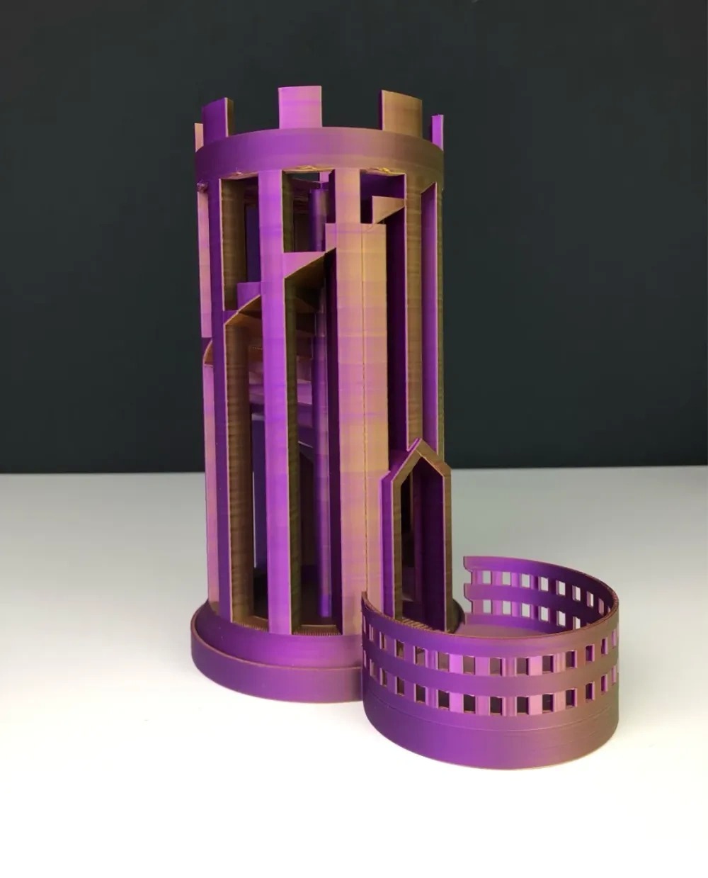 Low Noise Dice Tower 21 by 9.5 by 20 Inches with Custom Colors for Smooth and Quiet Dice Rolls