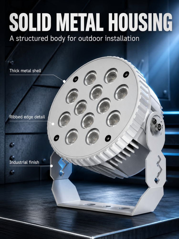 Modern RGB 3 In 1 Round LED Flood Light 9W 12W IP65 Waterproof DMX512 Control For Building Facade Lighting