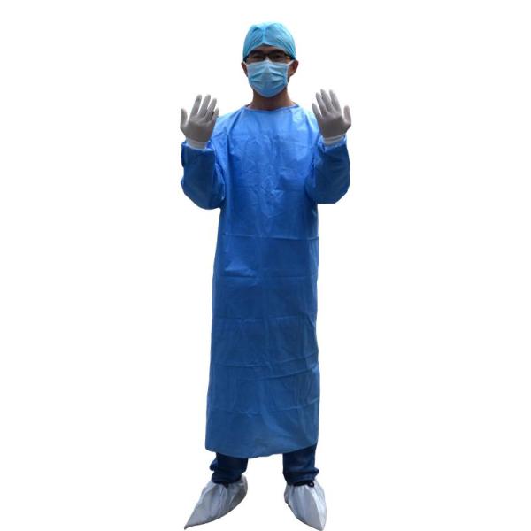 Flexible Reinforced Nonwoven SMS Fluid Resistant Gowns