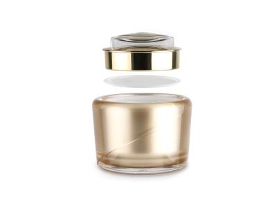 Luxury Golden Acrylic Jars For Cosmetics , 30g Cream Jars Cosmetic Packaging