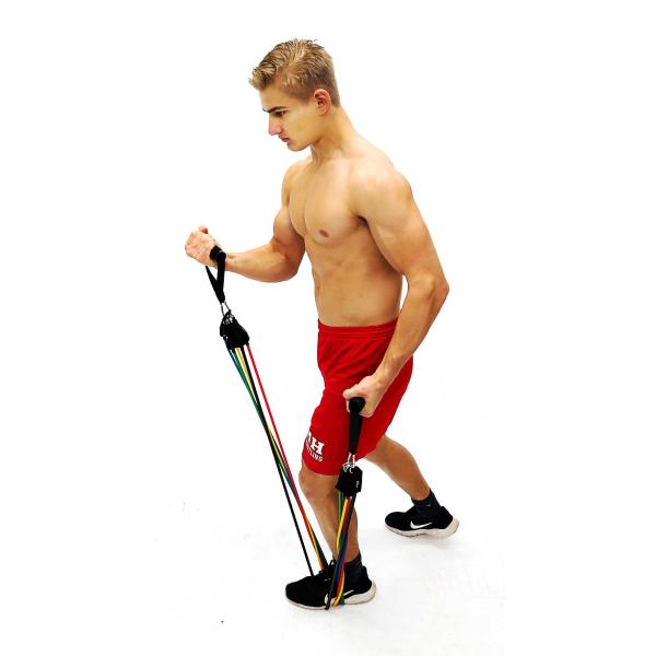 ZH 150lbs 11 Pcs Resistance Bands Set Bodylastics Fitness Equipment