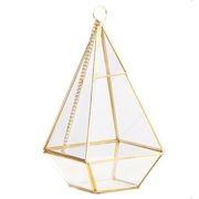 2016 new hanging clear glass prism air plant terrarium tabletop succulent plants holder