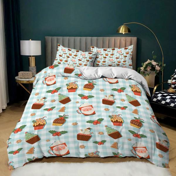 40 Ткань подсчитать Рождественский декор Покрытие одеяла Счастливый подарок Санта 3D цифровой печать Красный комнатный спальный комплект