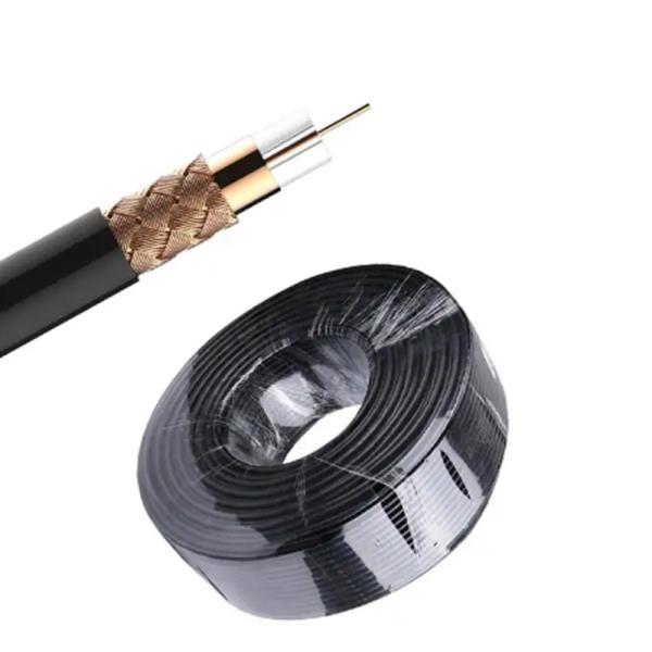 Flexible Coaxial Power Cable With Black PVC Sheath 6.0mm Outer Diameter Aluminum Foil Shield