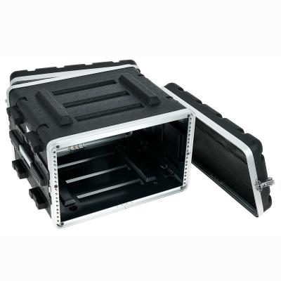 Lightweight Black ABS Shallow Rack Case 6U For Secure Storage