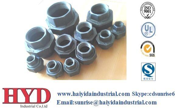 UL union black malleable iron pipe fitting cast iron UL factory