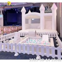 White Package Set Soft Kids Play Room With Inflatable Bounce Castle House