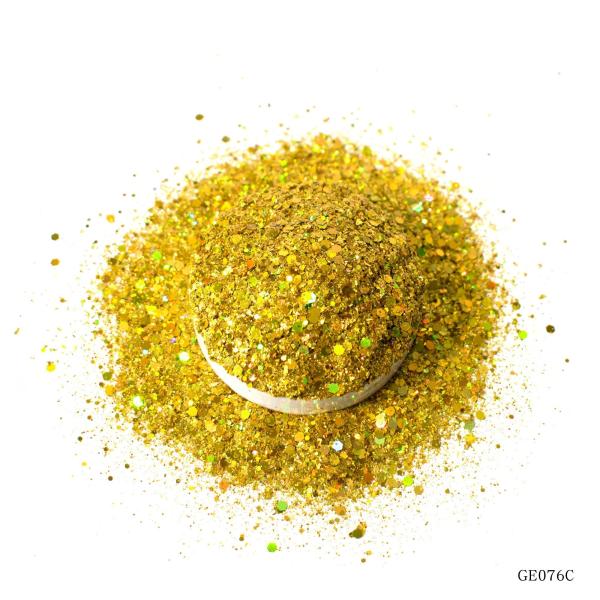 Fine Holographic Rainbow Chunky Glitter Mix Laser Powder For Body Halloween Decoration