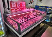 Acero inoxidável Display de carne de peixe Freezer Contador 580W Temperatura única
