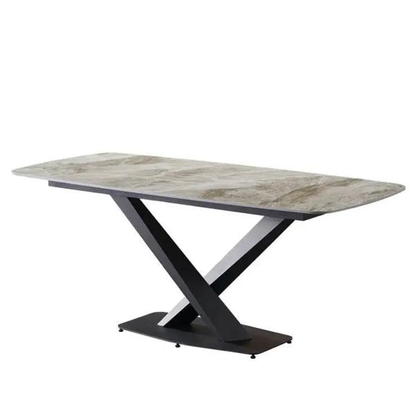 Modern Marble  Top Frosted metal Leg Frame Design Living room Furniture  Dinning Table