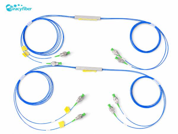 2Group 1x4 PM PLC Splitter 1260-1650nm High Extinction Ratio Low Insertion Loss ABS Box 100x80x10mm FC/APC to MPO/APC Polarization Maintaining Module Custom