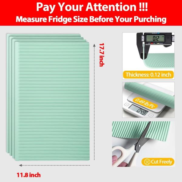 Reusable Silicone Refrigerator Liners Washable, Non-Slip Fridge Shelf Mats For Kitchen Organization, Waterproof & Oilproof Shelf Protectors For Cabinets, Drawers And Glass Shelves