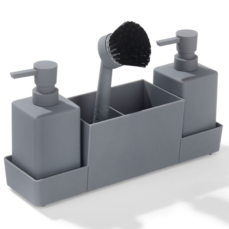 Kitchen Soap Dispenser Sponge Rack Dishwashing Brush Holder Hand Washing Liquid Dispenser Bottles Bathroom Tray Sets Available