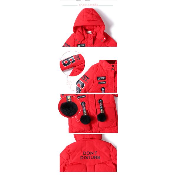 Bilemi Long Hooded Outerwear Kids Down Jacket Winter Jacket For Girls