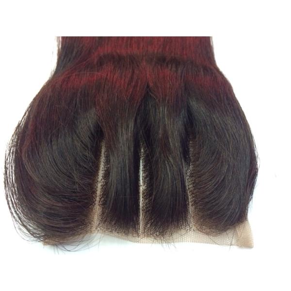 Factory Free Shipping Hot  Sell Unprocessed Natural Color 1B#  Knot Bleached Three Part 4*4inch Lace Closure Silky