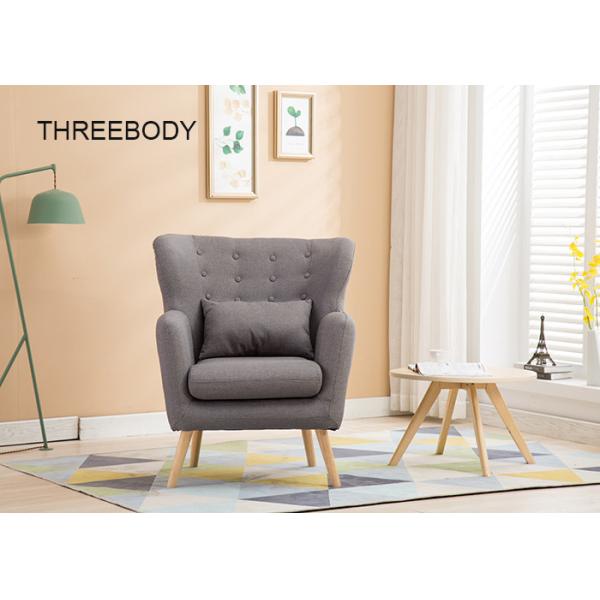 Single Seater Contemporary Bedroom Furniture Dark Grey Modern Fabric Sofa