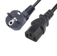 Cabo de alimentação Euro C13, 16A 250V Cabo de alimentação de 3 pinos para eletrónica