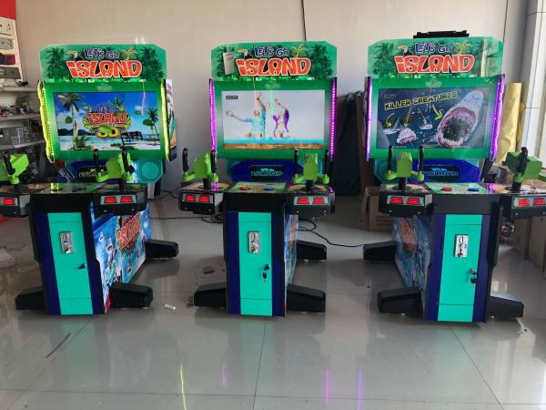 Parque de diversões comercial indoor Let's Go Island Pequena televisão de arcade máquina de jogo de tiro de vídeo arma para crianças crianças FEC