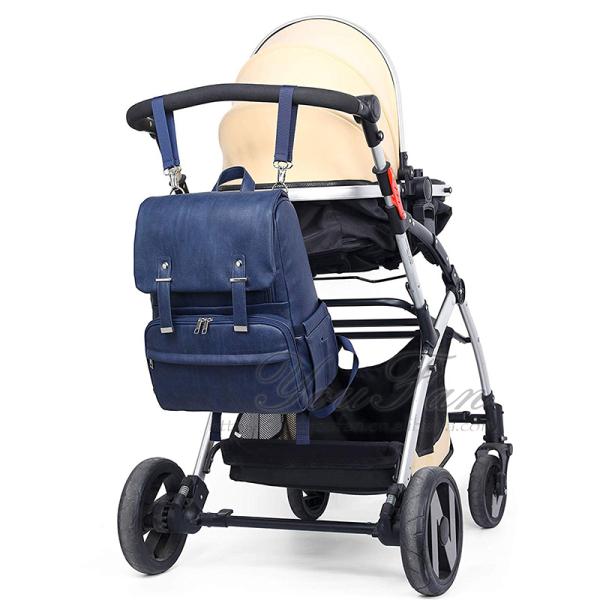 Faux Leather Diaper Bag Backpack vegan diaper bag