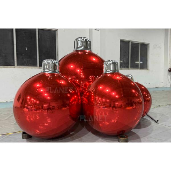 Double Layer PVC Giant Inflatable Christmas Ormanets with Mirror Effect