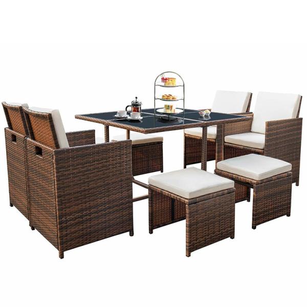 Modern Design UV Resistant PE Rattan Outdoor Sofa Set for Space Saving Cube Furniture
