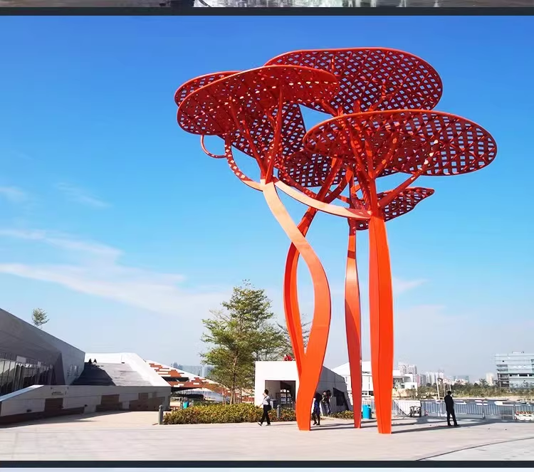 Luxury Oasis Metal Tree - Sand-Proof Polish & LED Glow for UAE Atriums Solar Light Integration for Eco-Malls