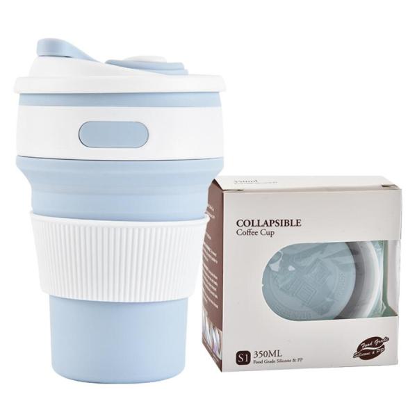 350ml Collapsible Travel Water Bottle , Silicone Collapsible Travel Cup