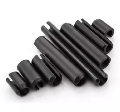 Galvanized Steel Metal Dowel Pins Black Zinc Plated 65Mn Slotted Spring Pins DIN1481