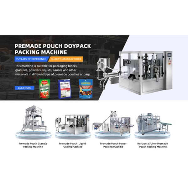 WG210 Doypack Premade Pouch Packing Machine with 70 Bags / Min Speed